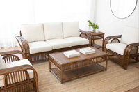 Nouveau design Key Largo canapé 3 places, canapé en rotin naturel pour le salon, fait à la main à partir de la canne, vente en gros, Nhat Minh, Vietnam