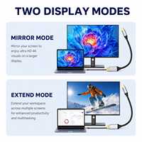 Câble Type-C vers HDMI 8K 60Hz, connecteur plaqué or, coque en aluminium, câble de données tressé pour écran