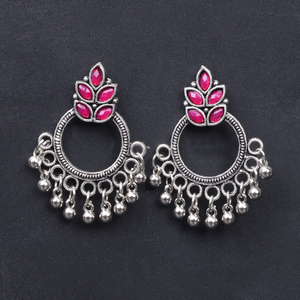 Boucles d'oreilles Design5 en forme de fleur bordeaux en alliage, bijoux pour mariages - Product Image 2