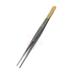 Pinza para tejidos DeBakey, instrumento quirúrgico manual atraumático, acabado medio dorado, certificado CE Clase I - Product Image 2
