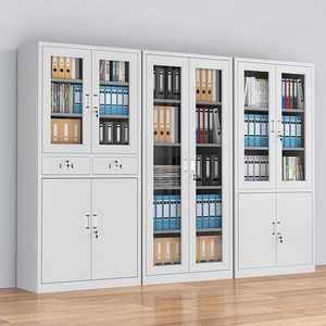 Steel Filing Cabinet 2 Drawer Office <b>Storage</b> Cabinet Lockable Glass Door <b>Metal</b> Archive <b>Cupboard</b> for Office - Product Image 2
