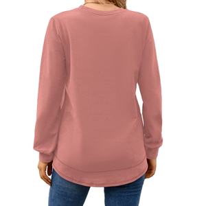 Casual Drop Shoulder Fleece Vente en gros 100% coton Pull surdimensionné Streetwear Brodé De Luxe Femmes Ras Du Cou Sweat - Product Image 2