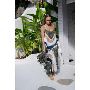 Womens Tie Dye Maxi <b>Dress</b> Sleeveless Spaghetti Strap Flowing Long <b>Dress</b> Boho Beach Resort Wear - Product Image 3