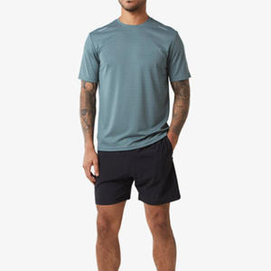 Ensemble deux pièces d'été décontracté pour hommes-Short de survêtement respirant et t-shirt avec logo personnalisé-Vente en gros - Product Image 2