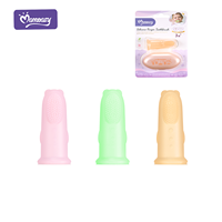 Set Sikat Gigi Jari Bayi Silikon Langsung dari Pabrik Bebas BPA Sikat Gigi Ibu Jari Bayi dengan Kotak Penyimpanan untuk Perawatan Mulut Bayi