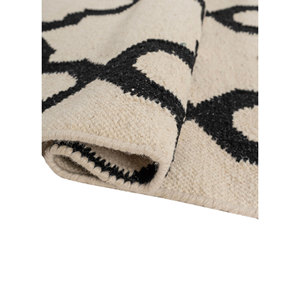 พรมขนสัตว์ทอแบบแบน Indusbar Ivory รุ่น Dwrm-138 ขนาด 9x12 ฟุต รูปทรงสี่เหลี่ยมผืนผ้า ลายทางสำหรับห้องโถง ใช้ในบ้าน ห้องนั่งเล่น - Product Image 2