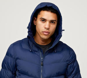 Nueva Chaqueta Casual Azul con Capucha, Chaqueta Abrigada Ligera para Hombre y Mujer, Hecha en Pakistán - Product Image 6