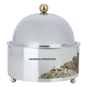 Calentador de alimentos de acero inoxidable de lujo Cazuela hecha a mano de calidad superior Olla de metal de diseño clásico y elegante - Product Image 2