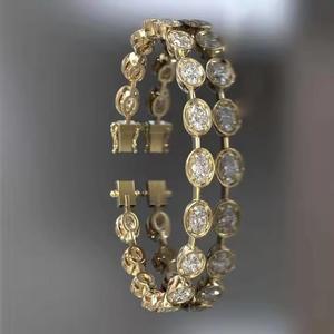 Luxury Women's 18K <b>Gold</b> Plated moissanite Diamond Tennis <b>Bracelet</b> New Stainless Steel <b>gold</b> Link <b>Bangles</b>\<b>bracelets</b> - Product Image 4