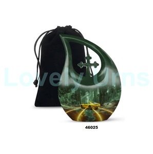 Vente chaude beau coucher de soleil voiture larme crémation adulte urne pour cendres humaines décoratif grande croix urne funéraire - Product Image 5