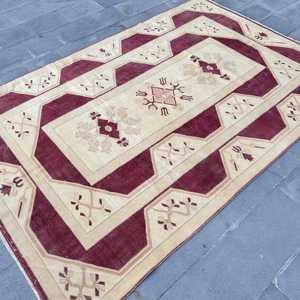 พรมตุรกีวินเทจ ขนาด 6.1x9.3 ฟุต สีแดงล้วน - Product Image 3