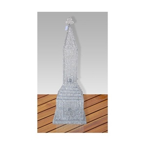 hot sale decorative crystal beats tower <b>silver</b> chrome plating hand made for home decor bed side decoration - Product Image 1
