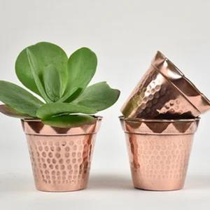 Jardinières en cuivre au design de luxe Jardinière décorative de jardin Pots finis antiques Jardinière en cuivre en métal martelé - Product Image 1