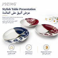 Assiette en céramique style Kintsugi, prix d'usine, assiette en porcelaine patchwork avec joint doré pour hôtel, restaurant, cadeau