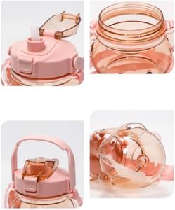 Botella de Agua Infantil con Pajita, Diseño de Oso Transparente y Adorable, Botella Portátil a Prueba de Fugas para la Escuela y Actividades al Aire Libre - Product Image 4