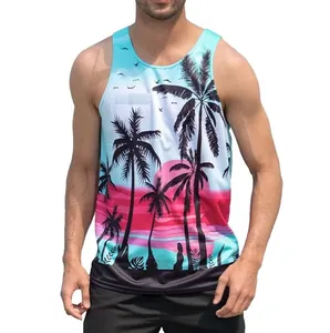 High Quality Cotton Sublimation Muscle Fit Tank Tops Fitness Workout Shirt Spandex Custom Design Mens Fashion Tank Top Singlets