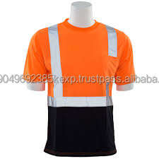 T-shirts à manches courtes haute visibilité pour hommes, vêtements de sécurité réfléchissants pour travaux routiers, service de circulation, tricot formel - Product Image 4