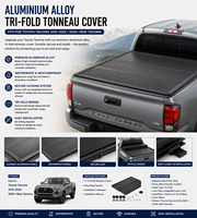 Aluminium-Legierung Pickup-Ladeflächenabdeckung Harte Dreifach Faltbare LKW-Bettabdeckung für Toyota Tacoma 2015-2023/2024+ Neuer Tacoma