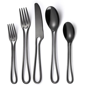 Venta al por mayor con estilo moderno Tenedor Cuchillo Cuchara Cubiertos de cocina Juego de cubiertos de acero inoxidable de alta calidad de lujo para fiesta de boda - Product Image 2