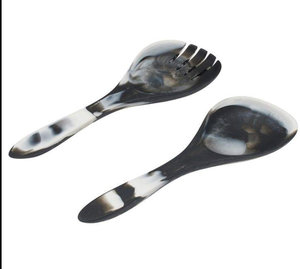 Cubiertos y vajilla de resina hechos a mano con diseño de aspecto único, juego de cucharas para servir ensaladas en fiestas de bodas - Product Image 3