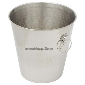 Top Quality Wholesale Metal <b>Hammered</b> Beverage Ice Bucket With Handle Available in Many Design at Good Rate - Product Image 6