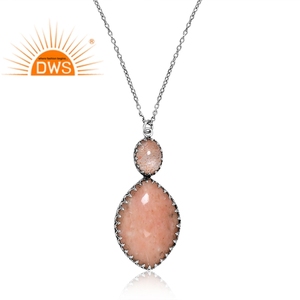 Meilleure vente pendentif en pierre précieuse amazonite rose naturelle en argent sterling 925 et soleils fabricant de bijoux personnalisés - Product Image 2