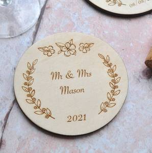 Rustic Natural Wooden <b>Coaster</b> Set Custom Engraved <b>Drink</b> <b>Coasters</b> for Hot & Cold Beverages, Ideal for Home, Office, or Gifts - Product Image 2