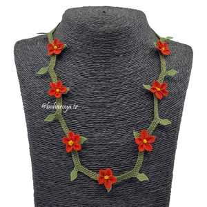 İğne Oyası Zigzag Kolye Narçiçeği Collares de moda - Product Image 1