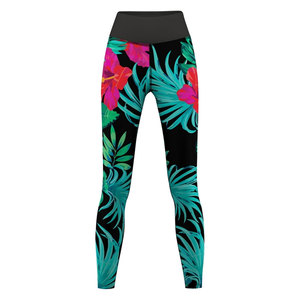 Custom womens printed activewear leggings OEM logo breathable stretch fabric great for fitness teamwear and brand promotion - Product Image 1