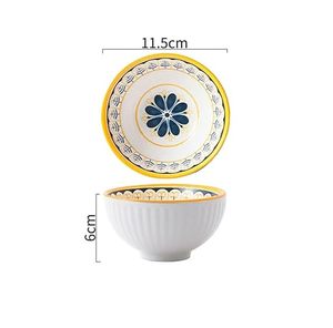 Tazón Redondo de Cerámica con Encanto Rústico, Tazón de Cerámica Hecho a Mano para Arroz y Curry, Tazón Redondo Profundo de Cerámica para Sopa - Product Image 1