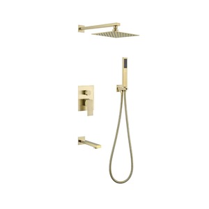 Mitigeur de <span class=keywords><strong>douche</strong></span> de luxe en acier inoxydable, ensemble encastré avec douchette à main pour projets hôteliers - Product Image 2