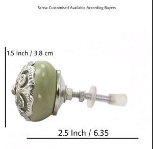 Marocain argent filigrane vert céramique boutons industriel tiroir armoire poignée tire cuisine chambre salon armoire/commode - Product Image 3