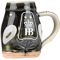 Mini mug Hofbraeuhaus Muenchen 'Lederhose' 0,06 L, verre à bière en grès classique, fait main, durable, résistant, original