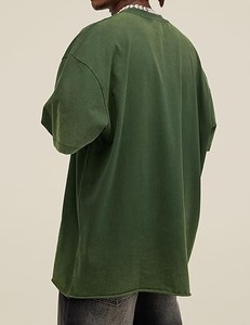 OEM personalizado cuello redondo gota hombro Streetwear de gran tamaño pesado de algodón ácido Vintage lavado Camiseta para los hombres - Product Image 2