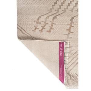 Tapis Manchaha en laine et soie de bambou noué à la main, ivoire, 10 mm d'épaisseur, motif géométrique abstrait, pour la maison, le couloir, modèle rectangulaire - Les-2694 - Product Image 5