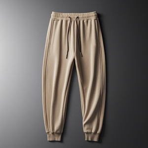 Men's High <b>Waist</b> Heavyweight Canvas Athletic Jogging <b>Trousers</b> <b>Elastic</b> <b>Waist</b> Side Pockets Sweatpants - Product Image 5