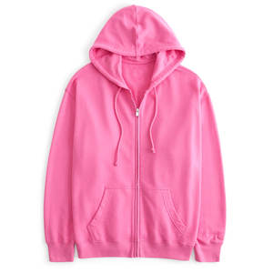 Sudaderas con cremallera de color rosa para mujer, sudaderas con capucha de moda de manga larga con logotipo personalizado para entrenamiento, sudaderas con capucha de último diseño para mujer - Product Image 5