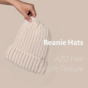 Gorro de punto acanalado a cuadros personalizado para adultos unisex 100% acrílico color personalizado y logotipo a la venta - Product Image 3