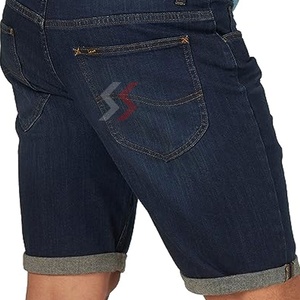 Prix bon marché d'usine Short en jean pour hommes taille moyenne confortable personnalisé solide style de rue taille élastique séchage rapide - Product Image 5