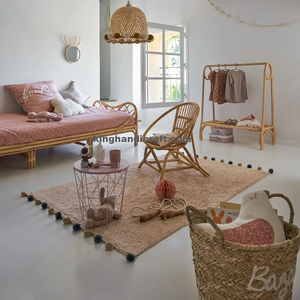 เตียงหวายทำด้วยมือเป็นมิตรกับสิ่งแวดล้อมสำหรับเด็กและเด็กวัยหัดเดิน-โครงเตียงทอธรรมชาติสำหรับเฟอร์นิเจอร์ห้องรับเลี้ยงเด็ก Montessori" - Product Image 4