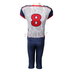 Imprimé personnalisé Football Américain Uniformes Respirant Maillot à Manches Courtes Coussinets Sublimés avec Logo Gratuit Conception Plus Options de Taille - Product Image 2