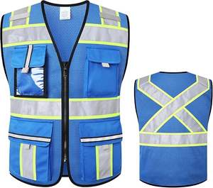 Chaleco de Seguridad para Trabajo, Correas Reflectantes de Alta Visibilidad con Múltiples Bolsillos y Logotipo Personalizado, para Construcción, en el Trabajo, a la Moda - Product Image 1