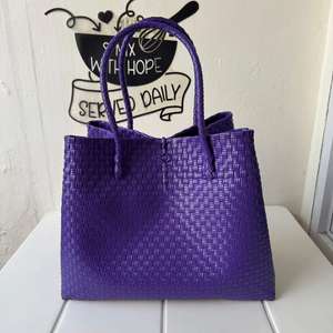 Eco-Friendly Sembagi Dark for Fashionable Women's <b>Handbags</b> <b>Unique</b> Weaved Premium Recycled Plastic Adult Costume Size - Product Image 5