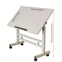 OEM 3 Colores Altura Ajustable 360 °   Escritorio Plegable Giratorio con Ruedas y Estructura Resistente, Apto para Oficina en Casa, Dormitorio o Espacios Pequeños
