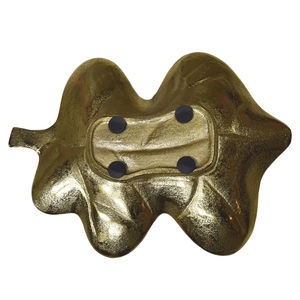 Plateau feuille d'or Plateaux décoratifs en aluminium Plat de service pour fêtes de Noël Plateau en métal coulé pour cupcakes et pâtisseries - Product Image 5