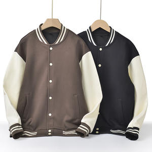 Blouson aviateur coupe-vent de collège mince personnalisé unisexe hommes femmes automne hiver col montant épaule tombante design surdimensionné - Product Image 5