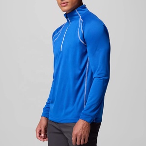 1/4 quart Zip pull chemise personnalisé de haute qualité Logo hommes coton séchage rapide tricoté quart Zip Performance Golf pull - Product Image 4