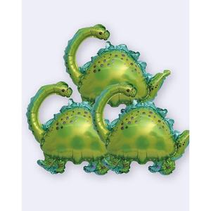 Globo de aluminio con forma de dinosaurio, color verde, 38x29,5 cm, decoraciones para fiestas, bolsa de 12 unidades - Product Image 1