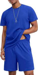 Ensemble de vêtements de sport d'été 2 pièces pour hommes-T-shirt et short assortis pour l'entraînement sportif-Tenue quotidienne décontractée - Product Image 6