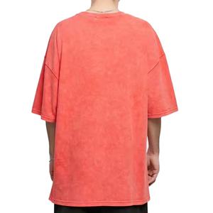 ชุดเสื้อยืดแขนสั้นผ้าฝ้าย100% ทรงหลวมของผู้ชายเสื้อซักกรดไซส์ใหญ่พิเศษพิมพ์ลายดิจิตอลแบบกำหนดเองสำหรับฤดูร้อน - Product Image 5